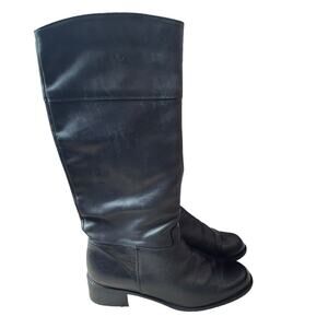 Blondo Black Leather Pull On Waterproof Knee High Boots Size 8.5